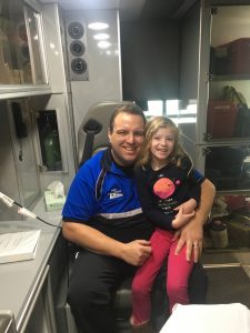 Hannah Reif, 7, will likely receive gene therapy surgery this summer to cure her vision loss caused by LCA-RPE65. Pictured: Hannah and her dad Christopher.