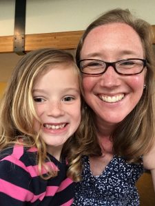 Hannah Reif, 7, will likely receive gene therapy surgery this summer to cure her vision loss caused by LCA-RPE65. Pictured: Hannah and her mom Amy.