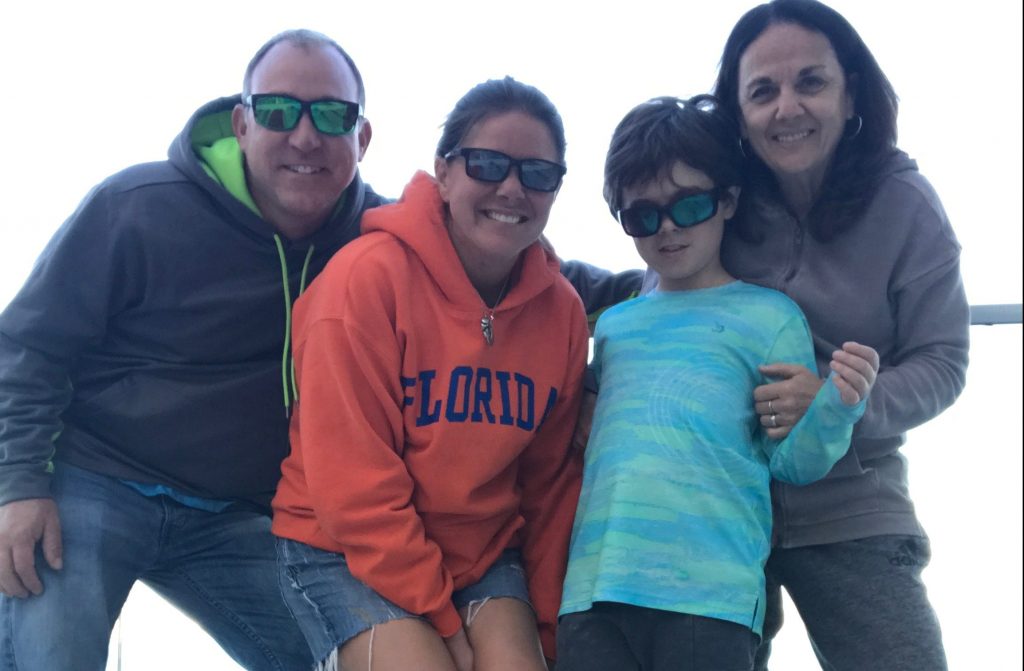 Creed Pettit is one of a handful of the first LCA-RPE65 patients to receive the gene therapy treatment LUXTURNA™ developed by Spark Therapeutics. This photos was taken March 22, a day after his first surgery. Pictured are Creed, his mom Sarah, Sarah's fiancee Chad, and Sarah's Mom, Mary.