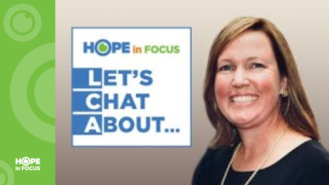 Hope in Focus Let's Chat About ... webinar logo and guest