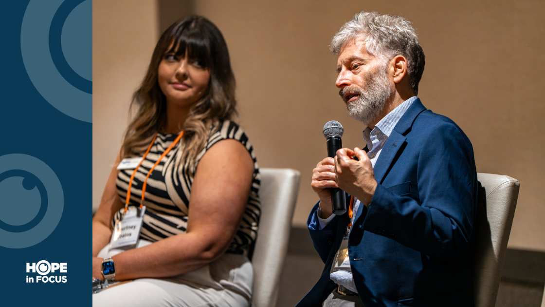 Courtney Coates and Ben Shaberman on stage
