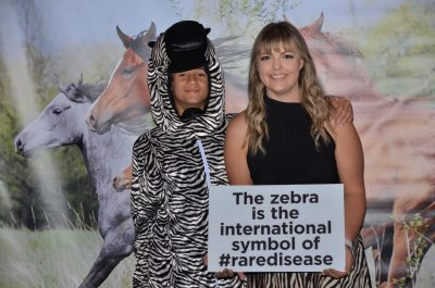 Our zebra, Luca Priebe, with Courtney Coates