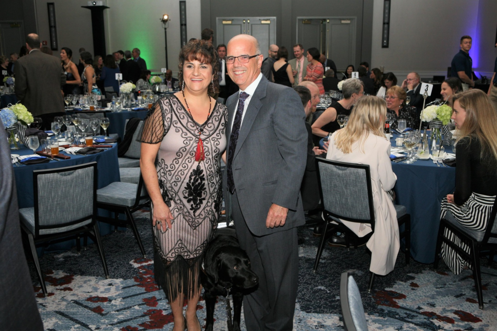 Orly and Amit nicely dressed at Dinner in the Dark 2019