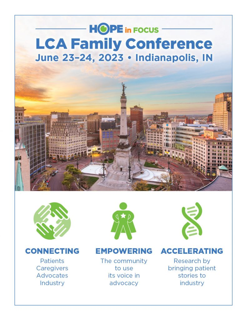 The LCA Family Conference 2023 poster with the date, and times.